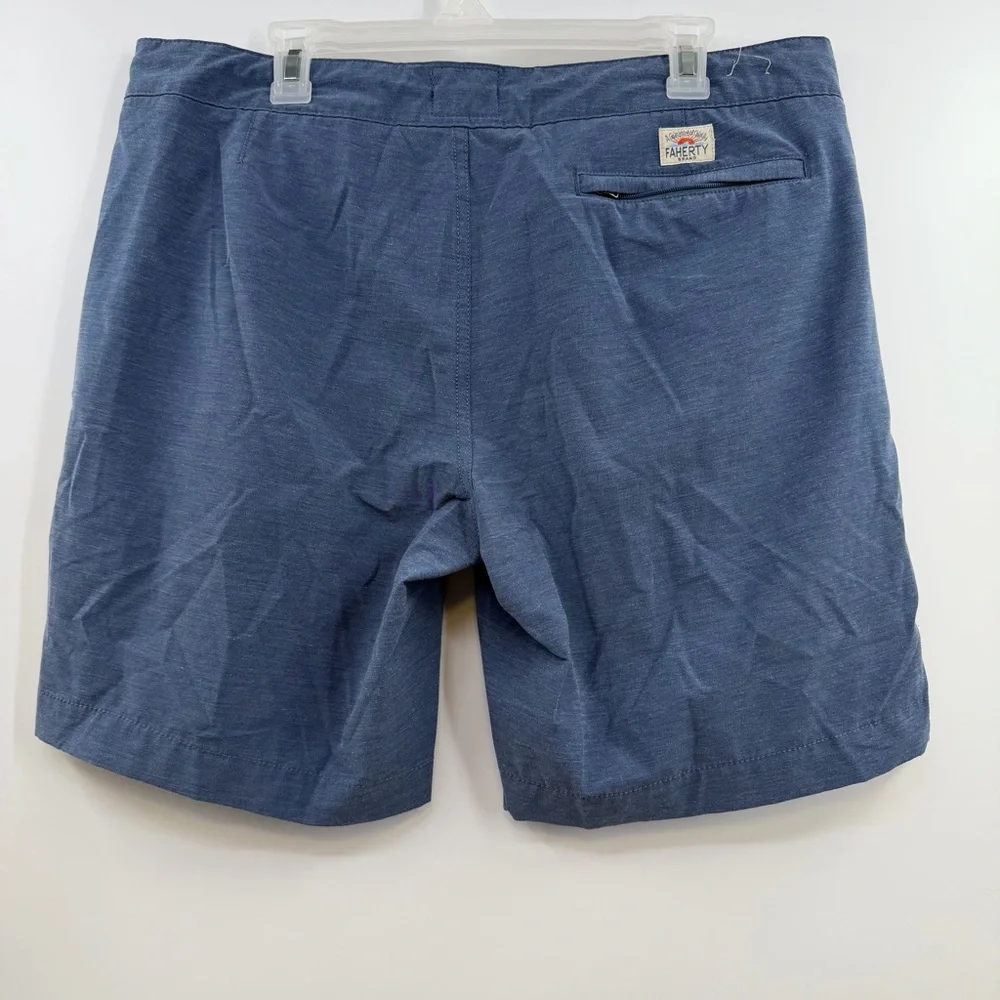 Faherty All Day Shorts 36 Blue Heather 9” Stretch Hybrid Golf Beach
